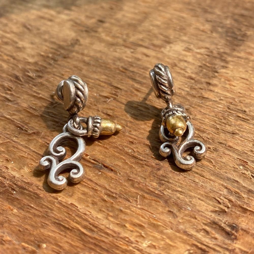 Brighton Two Tone Multi Layer Dangle Post Earrings - image 7